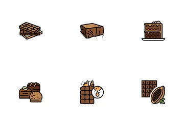 Chocolate Sweet Dessert And Drink Icon Pack