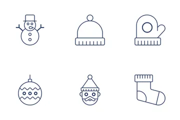 Christmas And Happy New Year Celebration Icon Pack