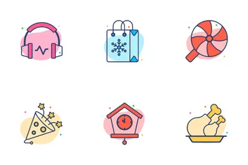 Christmas And Happy New Year Celebration Icon Pack