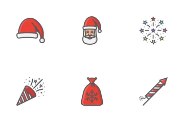 Christmas And New Year Filled Outline Icon Pack