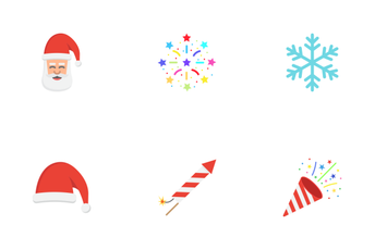 Christmas And New Year Flat Icons Icon Pack
