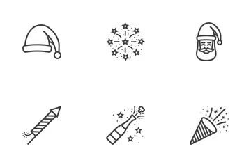 Christmas And New Year Line Icons Icon Pack