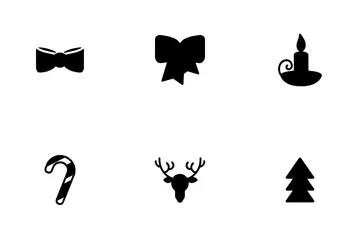 Christmas And New Year Winter Decorations Icon Pack