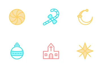 Christmas Colour Line Icons Icon Pack