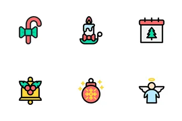 크리스마스 채워진 개요 아이콘 팩