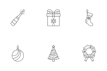 Christmas Line Icon Set Icon Pack