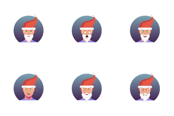 Christmas Santa Reaction Face Icon Pack