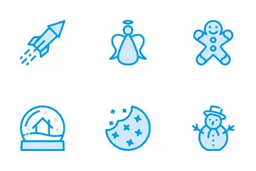 Christmas Set Blue Icon Pack