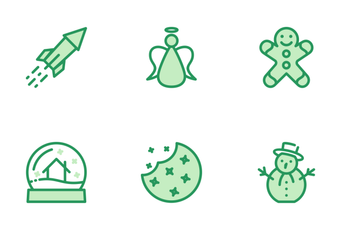 Christmas Set Green Icon Pack
