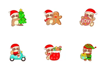 Christmas Sloth Icon Pack