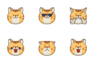 Chubby Cat Emoticon Icon Pack