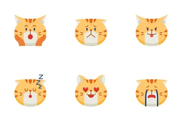 Chubby Cat Emoticon Icon Pack
