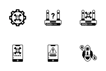 Delitos cibernéticos Paquete de Iconos