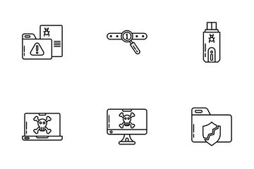 Delitos cibernéticos Paquete de Iconos