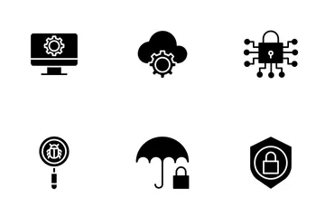 Seguridad cibernética Vol 2 - Glifo Paquete de Iconos