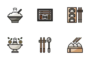 Cibo orientale Icon Pack