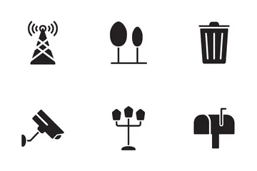 Cidade e Meio Ambiente Pacote de Ícones