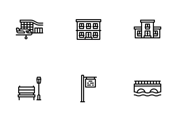 Cidades e Design Urbano Pacote de Ícones