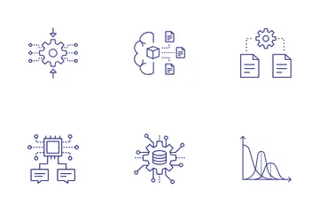 Ciência de dados, análise e aprendizado de máquina Pacote de Ícones