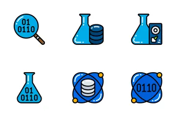 Ciência de Dados - Preenchimento Brilhante Pacote de Ícones