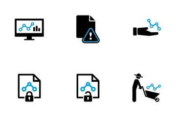 Ciencia de datos y seguridad Paquete de Iconos