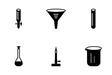 Ciencia Sólido Negro Paquete de Iconos