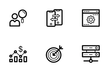 Ciencias de datos y análisis de datos Paquete de Iconos