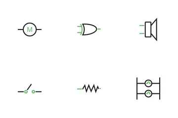 Circuitos elétricos Pacote de Ícones