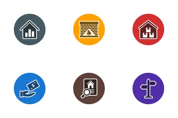 Círculo de Glifo Imobiliário Icon Pack