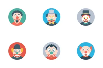 Circus Jocker Faces Avatars Icon Pack