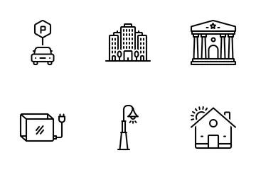 City Elements 02 Line Icon Pack