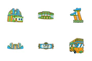 Ciudad de Bandung Paquete de Iconos