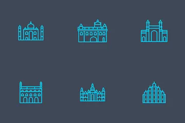 Ciudades indias Paquete de Iconos