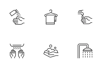 Cleaning Hand Icon Pack