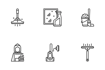 Cleaning Service Tools Icon Pack