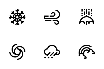 Clima de una línea Paquete de Iconos