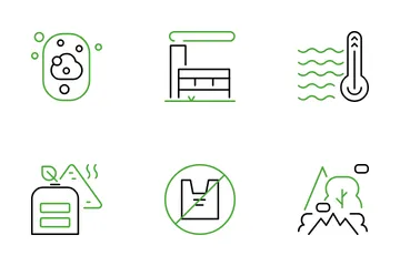 Climate Change And Industry Icon Pack