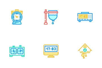 Clock And Watch Time Equipment Icon Pack