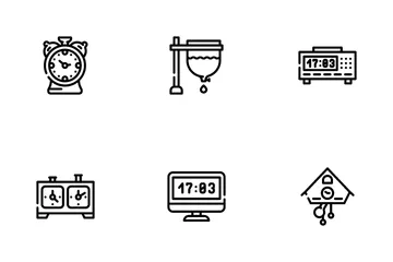 Clock And Watch Time Equipment Icon Pack