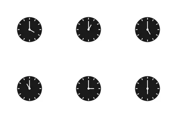 Clocks Glyph Icon Pack