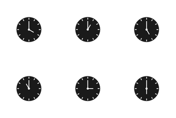 Clocks Glyph Icon Pack