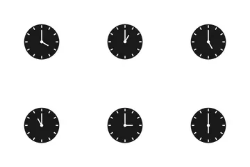 Clocks Glyph Icon Pack