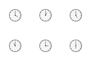 Clocks Line Fill Icon Pack
