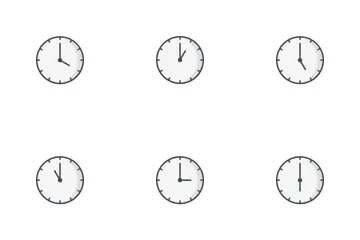 Clocks Line Fill Icon Pack