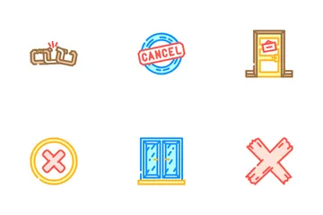 Close Door Store Board Icon Pack