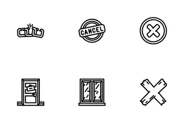 Close Door Store Board Icon Pack