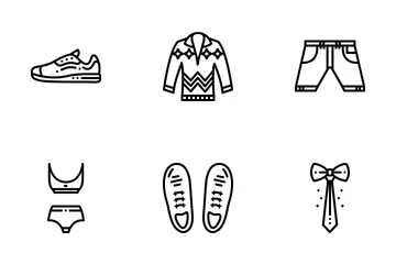 Clothes 1 Line Icon Pack