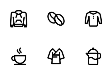 Clothes And Coffee Shop Icon Pack