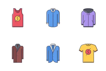 Clothes Filled Outline Icon Pack