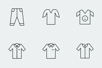 Cloths Thin Line Icons Icon Pack